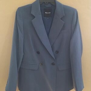Madewell Rosedale Blazer In Crepe Double Breasted Blue Women’s  Size 2 NWOT